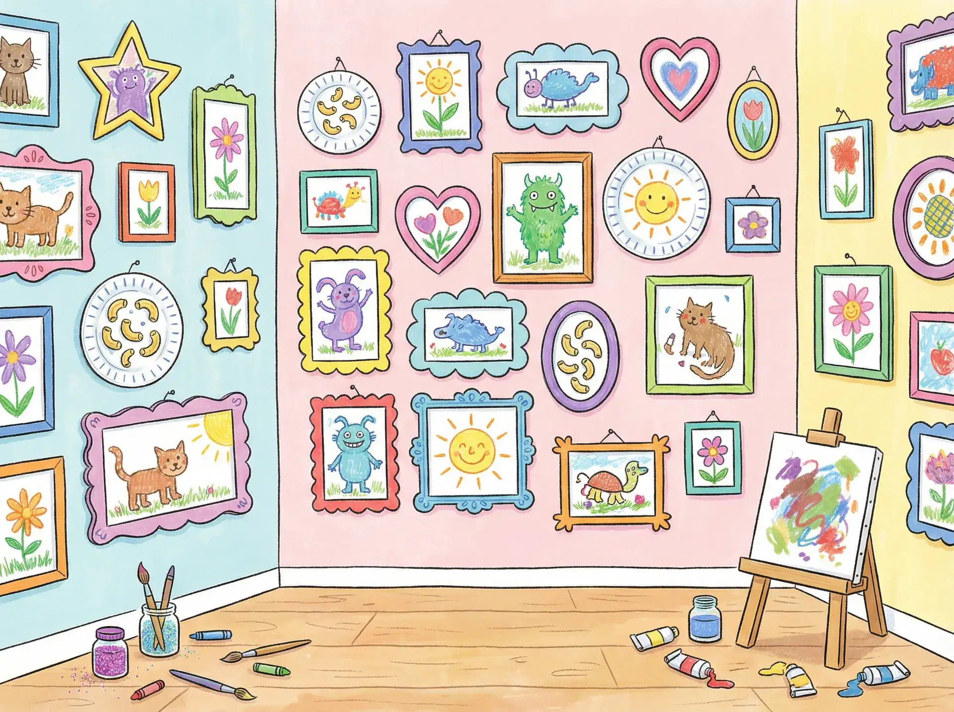 小朋友的彩色画作 - 野花免费观看高清视频1 创意展示